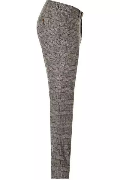 Carl Gross Hose Tomte 02-003S3/139333/71 Modern Fit, Wolle, Braun kariert, Braun 5 Carl Gross Hose Tomte 02-003S3/139333/71 Modern Fit, Wolle, Braun kariert, Braun – Bild 3