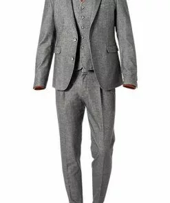 CINQUE Anzug 2243+2632+2157-5166/93 Anzug mit Weste, Slim Fit, Flanell-Stretch, Mittelgrau meliert, Mittelgrau