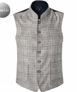 Pierre Cardin Weste Gui 97346/000/15409/7700 Wolle, Taupe kariert, Taupe