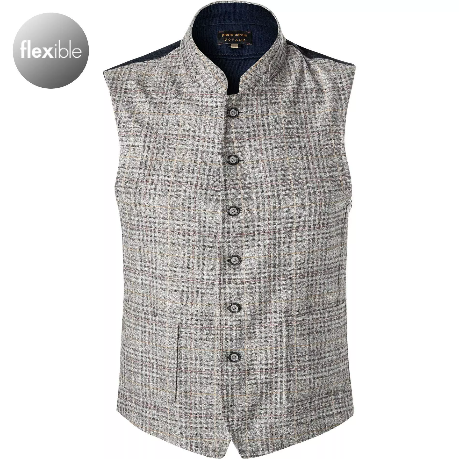 Pierre Cardin Weste Gui 97346/000/15409/7700 Wolle, Taupe kariert, Taupe 3 Pierre Cardin Weste Gui 97346/000/15409/7700 Wolle, Taupe kariert, Taupe