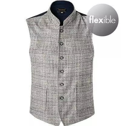 Pierre Cardin Weste Gui 97346/000/15409/7700 Wolle, Taupe kariert, Taupe 4 Pierre Cardin Weste Gui 97346/000/15409/7700 Wolle, Taupe kariert, Taupe – Bild 2