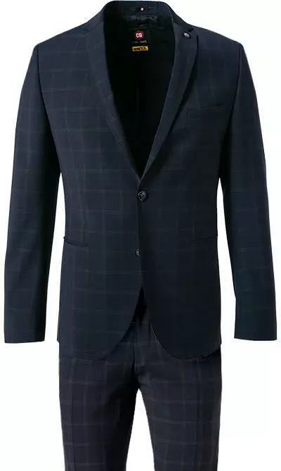 CG Anzug Ian SV/Ike 90-149S3/423722+433093/63 Super Slim Fit, Wolle, Dunkelblau kariert, Dunkelblau 4 CG Anzug Ian SV/Ike 90-149S3/423722+433093/63 Super Slim Fit, Wolle, Dunkelblau kariert, Dunkelblau – Bild 2