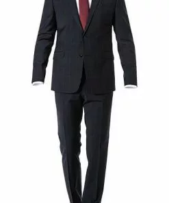 Strellson Anzug Allen/Mercer 30025247+8/401 Anzug Allen-Mercer, Slim Fit, Schurwoll-Stretch, Dunkelblau kariert, Dunkelblau