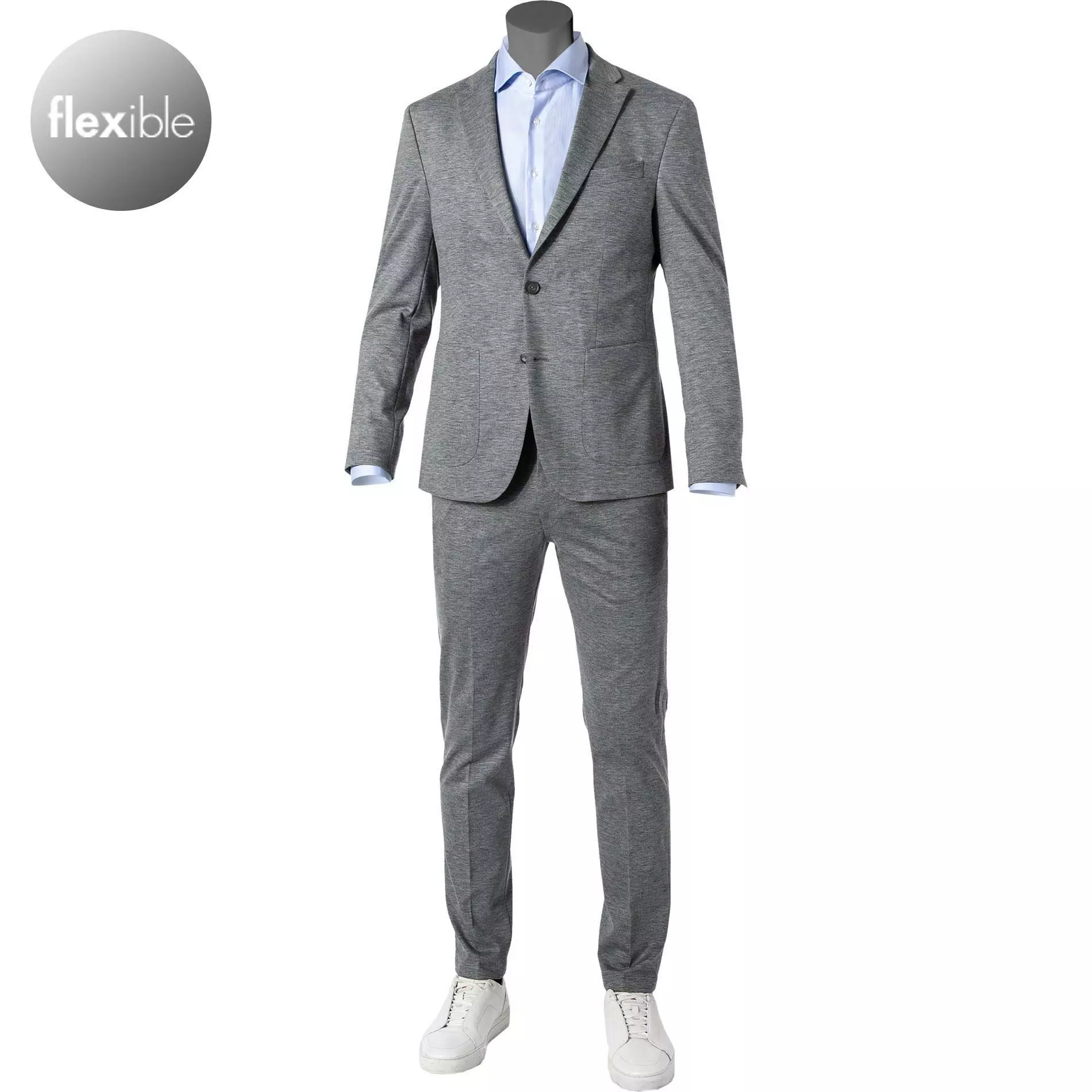 Pierre Cardin Anzug 42285+72534/810/14300/2600 Jersey, Silbergrau meliert, Silbergrau 3 Pierre Cardin Anzug 42285+72534/810/14300/2600 Jersey, Silbergrau meliert, Silbergrau