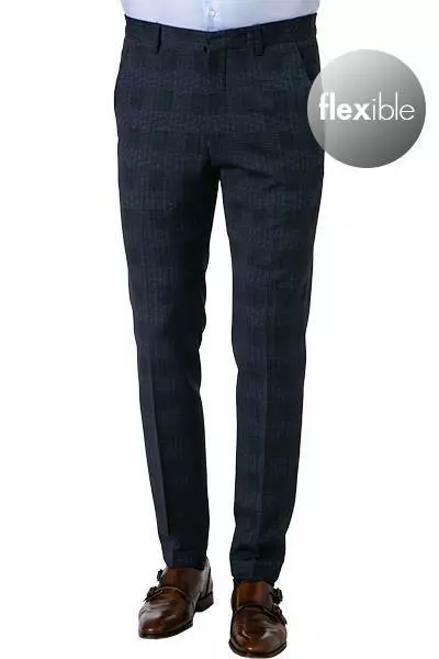 Pierre Cardin Hose Rick 72534/810/14269/3200 Modern Fit, Mikrofaser, Blau kariert, Blau 4 Pierre Cardin Hose Rick 72534/810/14269/3200 Modern Fit, Mikrofaser, Blau kariert, Blau – Bild 2