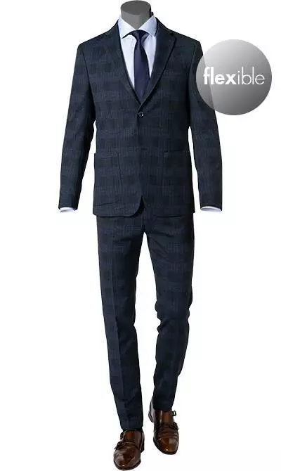 Pierre Cardin Anzug 42288+72534/810/14269/3200 Modern Fit, Mikrofaser, Blau kariert, Blau 4 Pierre Cardin Anzug 42288+72534/810/14269/3200 Modern Fit, Mikrofaser, Blau kariert, Blau – Bild 2