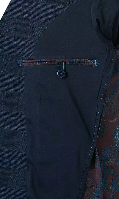 Pierre Cardin Anzug 42288+72534/810/14269/3200 Modern Fit, Mikrofaser, Blau kariert, Blau 8 Pierre Cardin Anzug 42288+72534/810/14269/3200 Modern Fit, Mikrofaser, Blau kariert, Blau – Bild 6