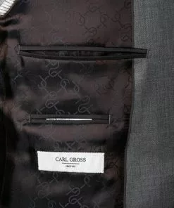 Carl Gross Anzug 90-0S0/325062+339593/81 Modern Fit, Schurwolle Super110, Grau meliert, Grau -Anzüge & Westen Geschäft 359278 norm6