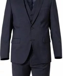 bugatti Anzug 99801/793000+780200+788300/390 Anzug mit Weste, Modern Fit, Merinowolle, Marineblau, Marine -Anzüge & Westen Geschäft 359306 norm2