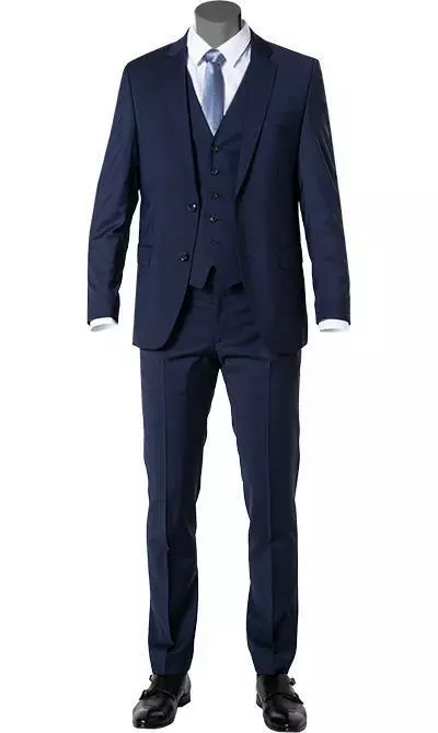 bugatti Anzug 99801/793000+788300+780200/380 Anzug mit Weste, Modern Fit, Merinowolle, Nachtblau 4 bugatti Anzug 99801/793000+788300+780200/380 Anzug mit Weste, Modern Fit, Merinowolle, Nachtblau – Bild 2