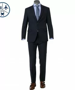 Carl Gross Anzug 00-071S0/147921+24/63 Modern Fit, Woll-Stretch, Dunkelblau meliert, Dunkelblau
