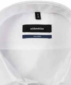 Seidensticker Tailored Kent UMA 021006/01 Hemd, Tailored Fit, Popeline, Weiß, Weiss -Anzüge & Westen Geschäft 36032 norm2