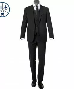 Carl Gross Anzug 30-031S0/325031+338343+342043/83 Reise-Anzug mit Weste, Regular Fit, Schurwoll-Stretch, Graphit