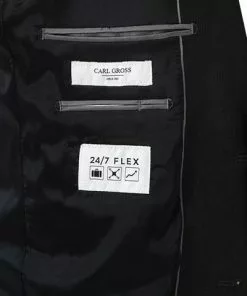 Carl Gross Anzug 30-031S0/325031+338343+342043/83 Reise-Anzug mit Weste, Regular Fit, Schurwoll-Stretch, Graphit -Anzüge & Westen Geschäft 360565 norm7