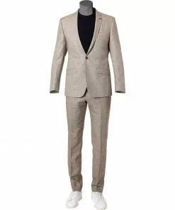ROY ROBSON 000041091057400+001041091056500/A250 Anzug, Slim Fit, Leinen, Beige meliert, Beige