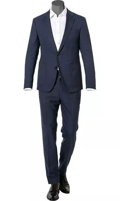 JOOP! Anzug Hustle-Bax 30025700+701/410 Slim Fit, Woll-Stretch, Dunkelblau meliert, Dunkelblau 4 JOOP! Anzug Hustle-Bax 30025700+701/410 Slim Fit, Woll-Stretch, Dunkelblau meliert, Dunkelblau – Bild 2