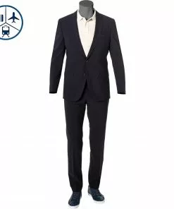 BOSS Anzug Herrel-Grace 50450514/402 Reise-Anzug Herrel-Grace, Slim Fit, Schurwoll-Stretch, Dunkelblau