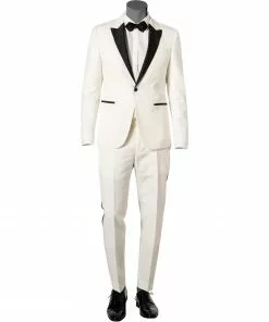 Strellson Anzug Askan-Luv 30027220+221/103 Smoking Askan-Luv, Slim Fit, Baumwoll-Leinen, Ecru, Wollweiß