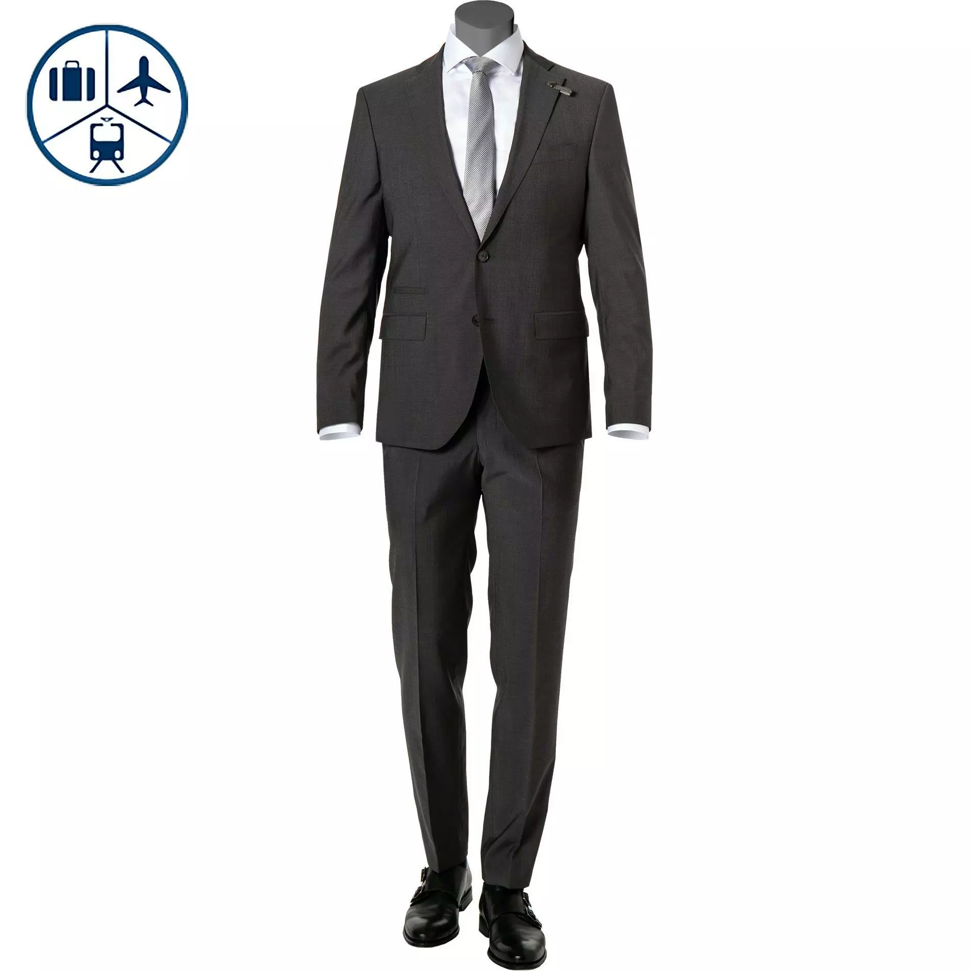 BALDESSARINI Anzug B0 14061+17050.8828/9209 Reise-Anzug, Modern Fit, Schurwolle, Grau meliert, Grau 3 BALDESSARINI Anzug B0 14061+17050.8828/9209 Reise-Anzug, Modern Fit, Schurwolle, Grau meliert, Grau