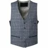 ROY ROBSON Weste 005045041466100/H420 Baumwolle-Leinen, Mittelblau kariert, Mittelblau