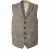 CG Weste Mortimer 11-213S6/242850/62 Baumwolle-Leinen, Braun kariert, Braun-blau -Anzüge & Westen Geschäft 364522 master