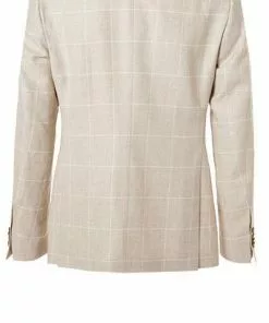 CG Anzug Paul SV+Paco 11-077N3/225222+230053/22 Slim Fit, Leinen-Wolle, Beige kariert, Hellbeige -Anzüge & Westen Geschäft 364551 norm3