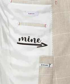 CG Anzug Paul SV+Paco 11-077N3/225222+230053/22 Slim Fit, Leinen-Wolle, Beige kariert, Hellbeige -Anzüge & Westen Geschäft 364551 norm6