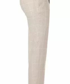 CG Anzug Paul SV+Paco 11-077N3/225222+230053/22 Slim Fit, Leinen-Wolle, Beige kariert, Hellbeige -Anzüge & Westen Geschäft 364551 norm8