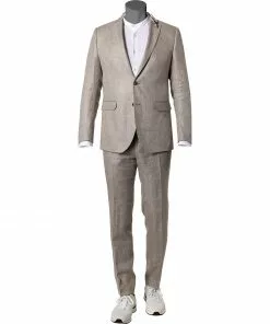 CG Anzug Paul SV/Paco 11-071N0/225222+230053/21 Slim Fit, Leinen-Lyocell, Sand meliert, Sand
