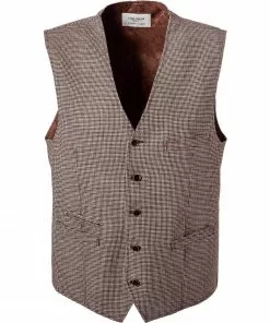 Carl Gross Weste Wilson-G 11-195S6/145180/72 Wolle-Leinen, Braun gemustert, Braun