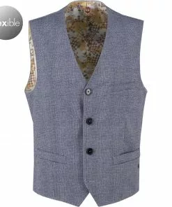 CG Weste Mosley 11-234J3/242890/62 Stretch-Mikrofaser, Blau kariert, Blau