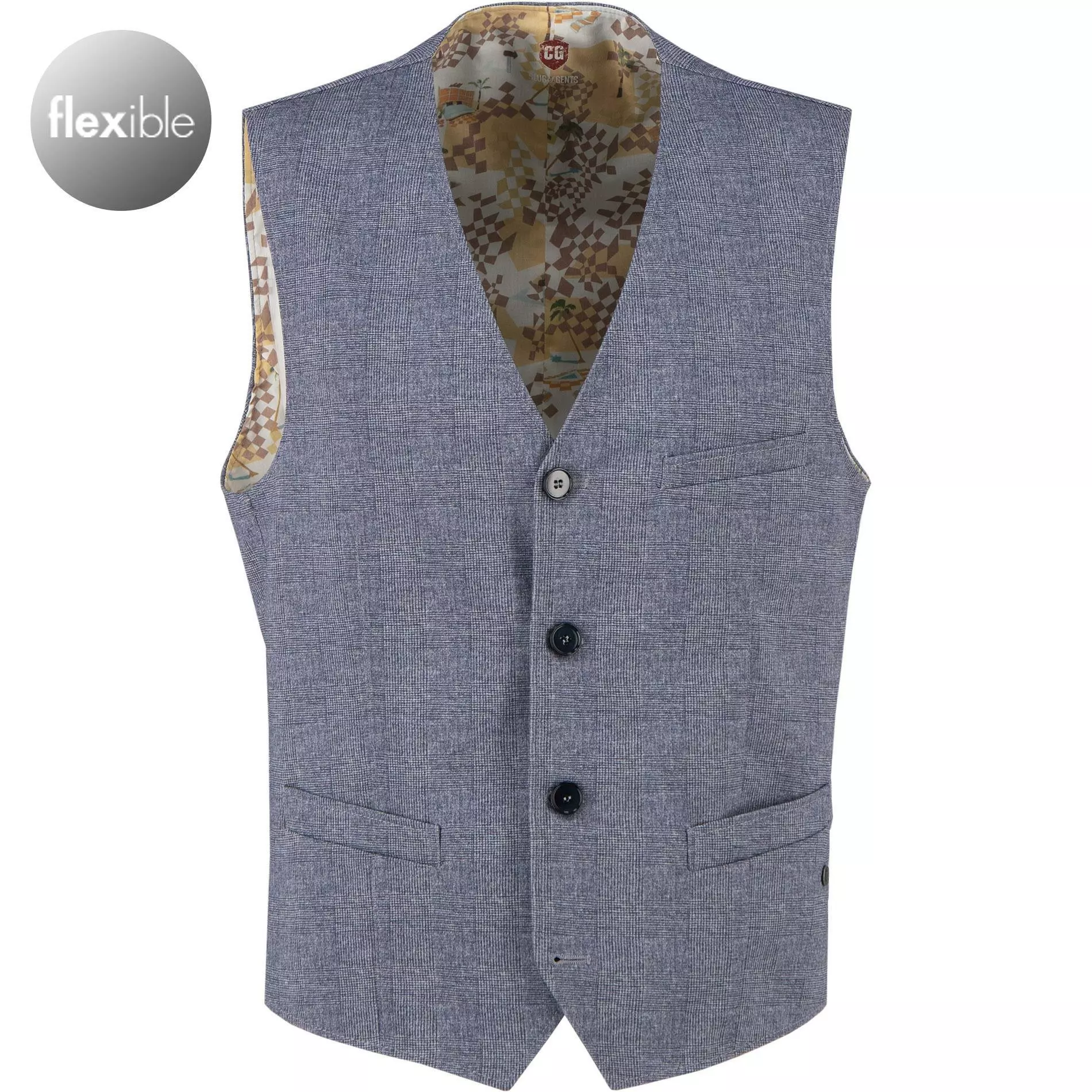 CG Weste Mosley 11-234J3/242890/62 Stretch-Mikrofaser, Blau kariert, Blau 3 CG Weste Mosley 11-234J3/242890/62 Stretch-Mikrofaser, Blau kariert, Blau