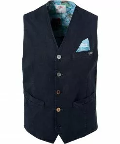 BOB Weste SHOP403 T403/navy Baumwolle-Leinen