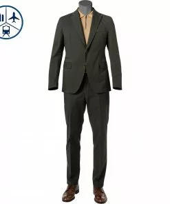 Windsor Anzug Solaro-Sino 30020762/302 Shaped Fit, Baumwollle-Leinen, Dunkelgrün