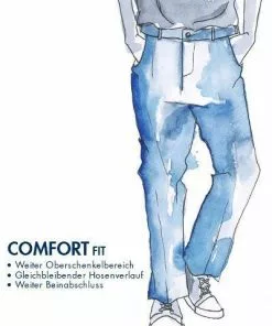 HILTL Hose Milano-U 42053/33802/42 Hose Milano U, Classic Fit, Flanell, Nachtblau meliert, Nachtblau -Anzüge & Westen Geschäft 372235 norm4