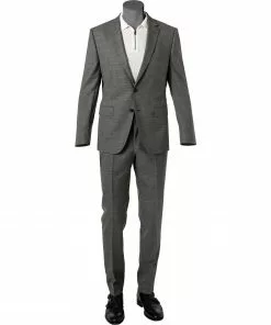 BOSS Anzug Huge-Genius 50460491+474/030 Slim Fit, Schurwolle, Grau meliert, Grau
