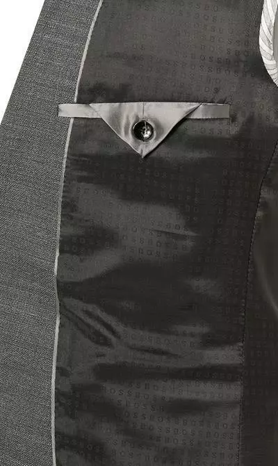 BOSS Anzug Huge-Genius 50460491+474/030 Slim Fit, Schurwolle, Grau meliert, Grau 8 BOSS Anzug Huge-Genius 50460491+474/030 Slim Fit, Schurwolle, Grau meliert, Grau – Bild 6