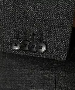 BOSS Anzug Huge-Genius 50460491+474/001 Slim Fit, Schurwolle, Schwarz meliert, Schwarz -Anzüge & Westen Geschäft 373921 norm4