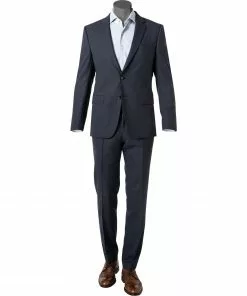 BOSS Anzug Huge-Genius 50460491+474/404 Slim Fit, Schurwolle, Dunkelblau meliert, Dunkelblau