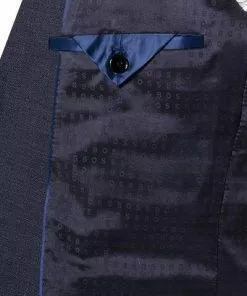 BOSS Anzug Huge-Genius 50460491+474/404 Slim Fit, Schurwolle, Dunkelblau meliert, Dunkelblau -Anzüge & Westen Geschäft 373922 norm5
