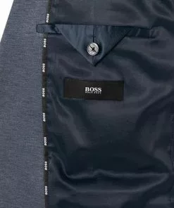 BOSS Anzug Jasper-Leon 50460589+62612/407 Regular Fit, Jersey halbgefüttert, Mittelblau meliert, Blau -Anzüge & Westen Geschäft 373943 norm5