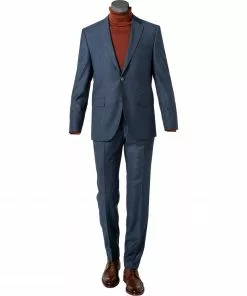 BOSS Anzug Jasper-Leon 50460507+516/425 Regular Fit, Schurwolle, Blau meliert, Blau