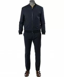 HUGO Anzug Ukashi/Howard 50458371+295/405 Anzug Ukashi-Howard, Extra Slim Fit, Schurwoll-Stretch, Dunkelblau gestreift, Dunkelblau