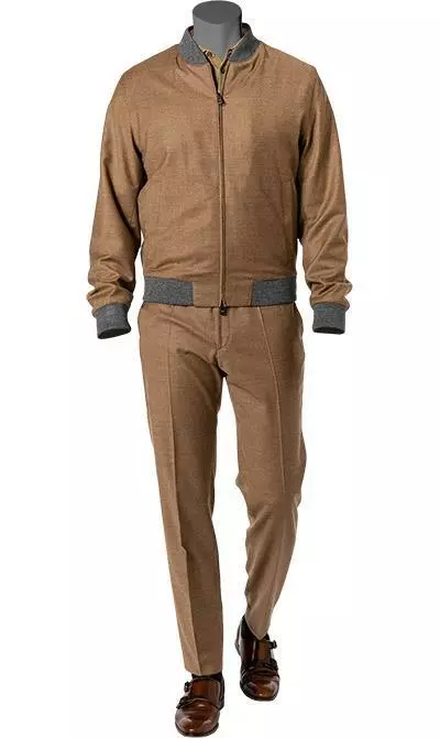 BOSS Anzug Hanry/Genius 50458797+788/262 Anzug Hanry-Genius, Slim Fit, Schurwoll-Stretch, Beige meliert, Beige 4 BOSS Anzug Hanry/Genius 50458797+788/262 Anzug Hanry-Genius, Slim Fit, Schurwoll-Stretch, Beige meliert, Beige – Bild 2