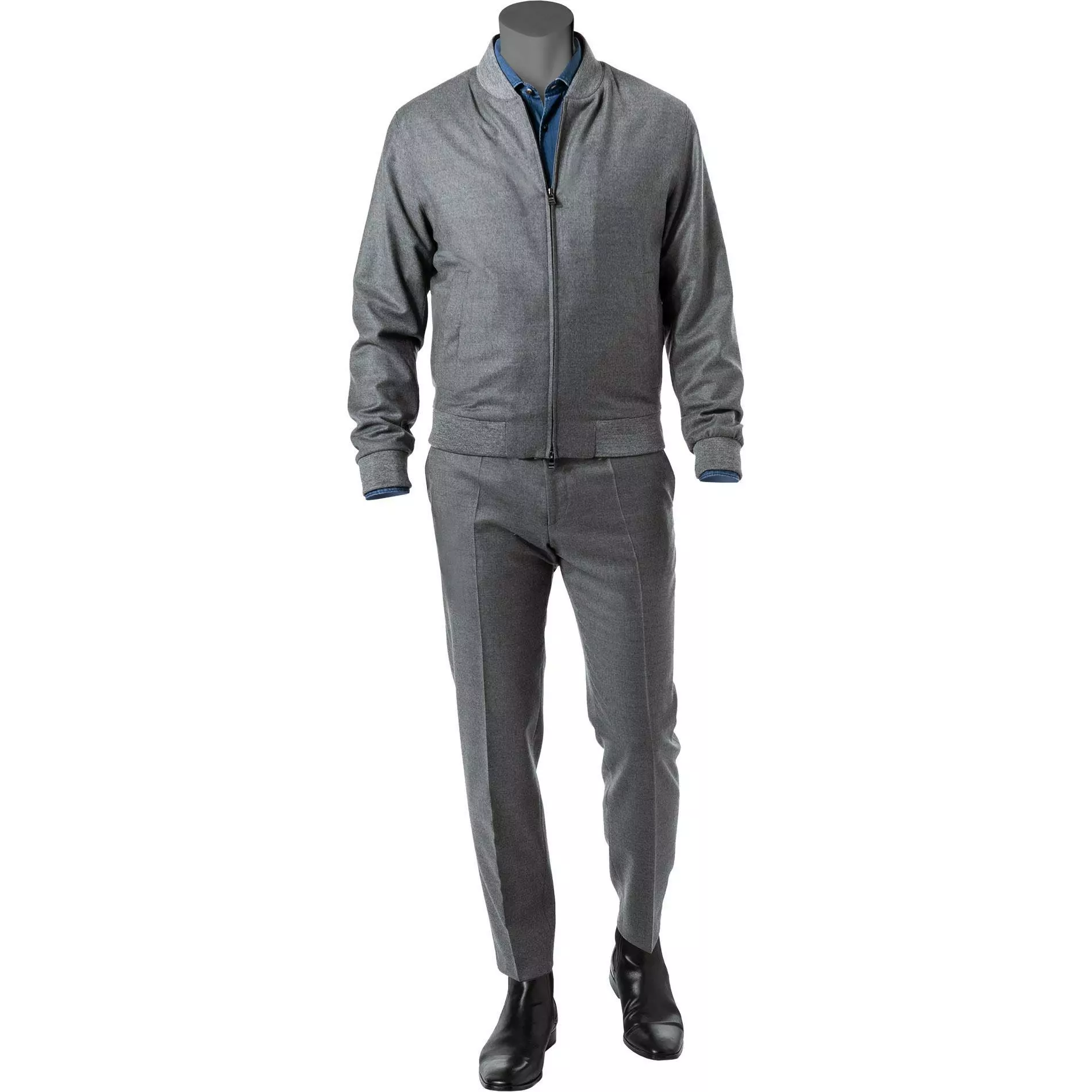 BOSS Anzug Hanry/Genius 50458797+788/030 Anzug Hanry-Genius, Slim Fit, Schurwoll-Stretch, Grau meliert, Grau 3 BOSS Anzug Hanry/Genius 50458797+788/030 Anzug Hanry-Genius, Slim Fit, Schurwoll-Stretch, Grau meliert, Grau