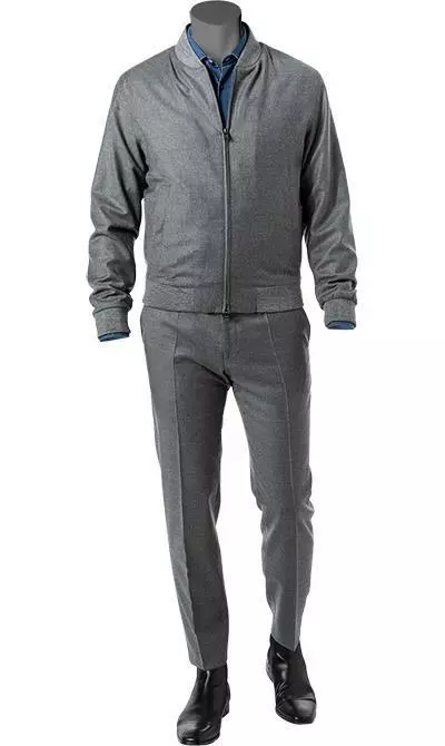 BOSS Anzug Hanry/Genius 50458797+788/030 Anzug Hanry-Genius, Slim Fit, Schurwoll-Stretch, Grau meliert, Grau 4 BOSS Anzug Hanry/Genius 50458797+788/030 Anzug Hanry-Genius, Slim Fit, Schurwoll-Stretch, Grau meliert, Grau – Bild 2