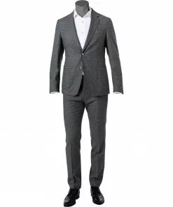 BOSS Anzug Hanry/Genius 50458811+60306/030 Anzug Hanry-Genius, Slim Fit, Schurwoll-Stretch, Grau gemustert, Grau