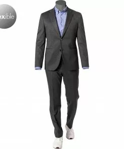 BOSS Anzug Jasper-Leon 50460586+2601/030 Regular Fit, Jersey halbgefüttert, Grau meliert, Mittelgrau