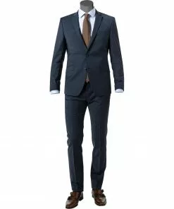 DIGEL Anzug Allan-Apollo 128001+118001/99725/22 Slim Fit, Schurwoll-Stretch, Dunkelblau meliert, Dunkelblau