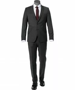 DIGEL Anzug Allan-Apollo 128001+118001/99725/42 Slim Fit, Schurwoll-Stretch, Graphit meliert, Graphit